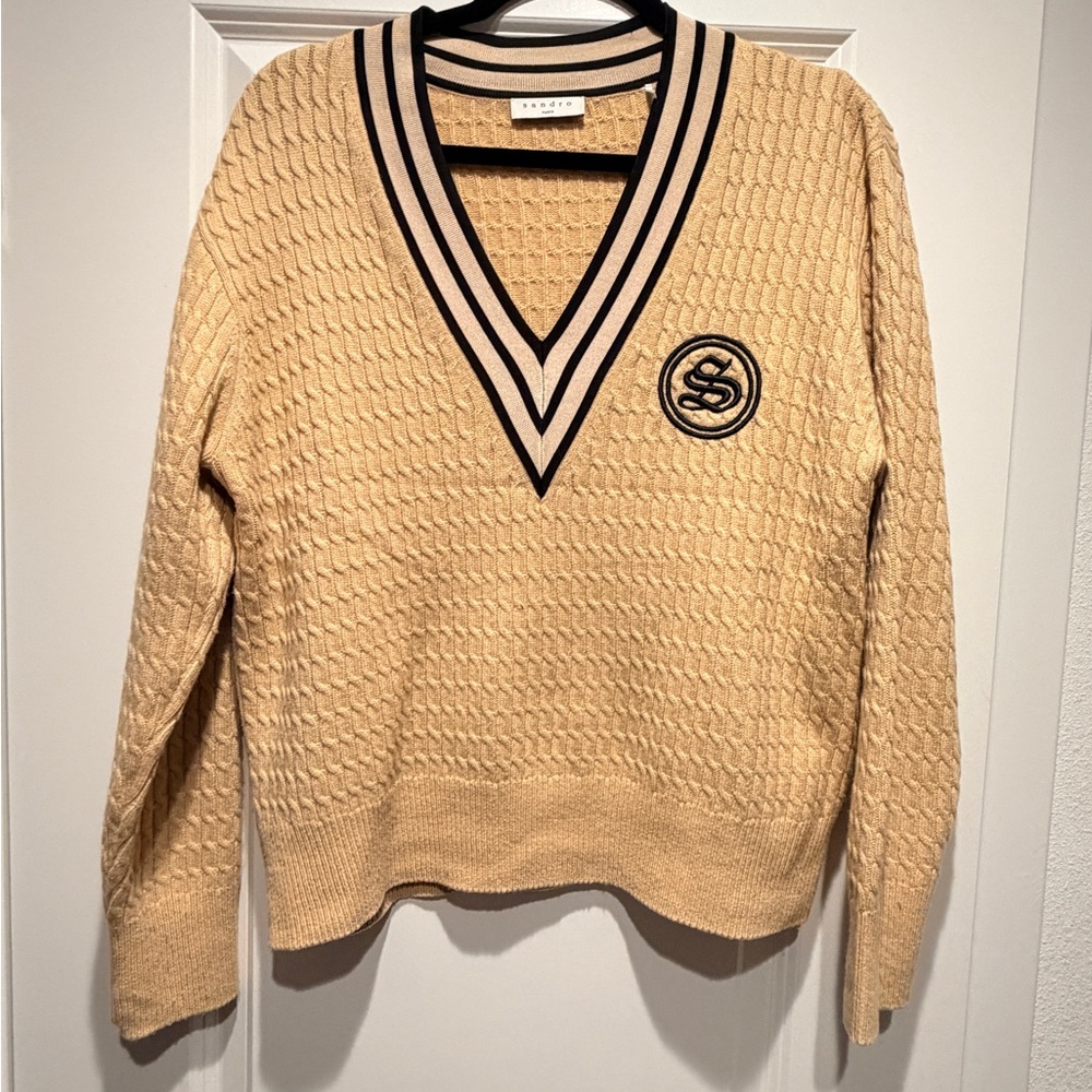 Sandro V neck Wool Sweater